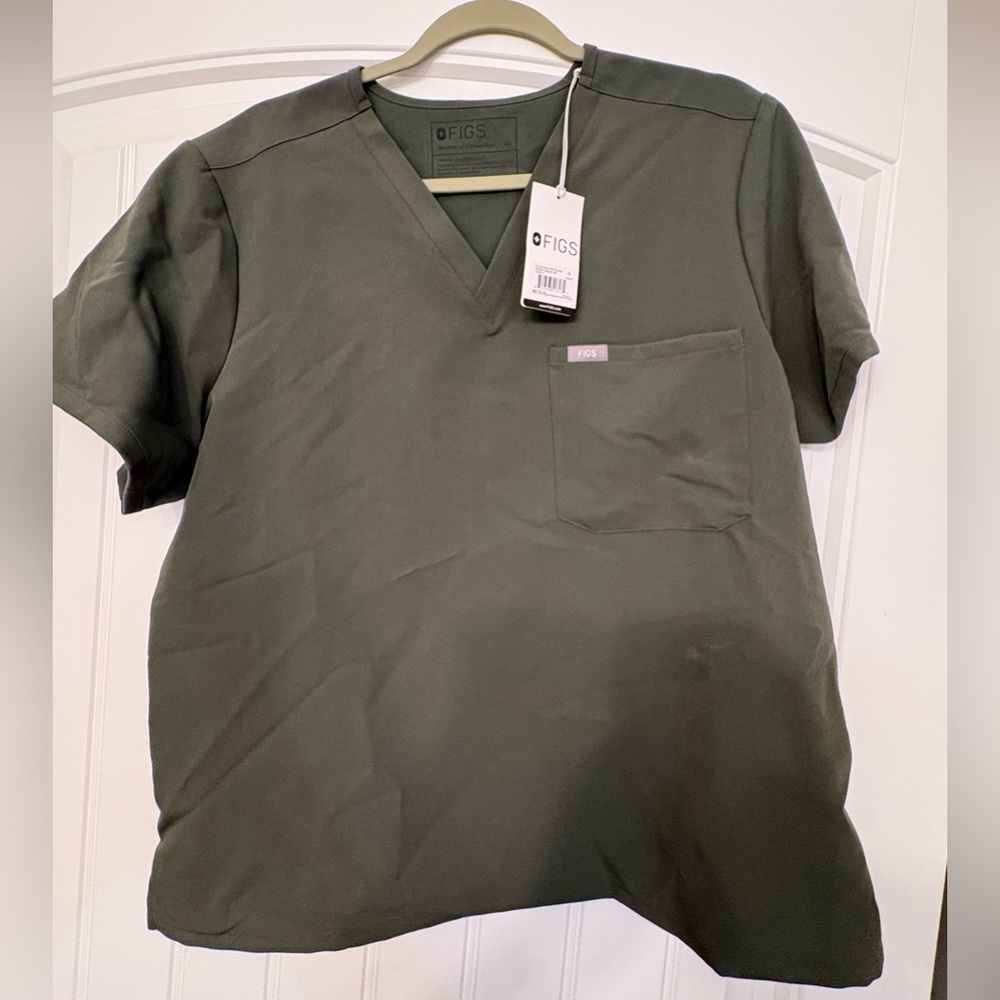 Figs Olive Green Scrub Top and Bottom